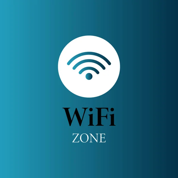 Wifi Zone Blauer Hintergrund Gradient Bunte Drahtlose Und Wifi Symbol — Stockvektor