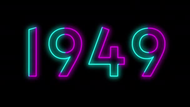 2021 Animatie Nummers van Nieuwjaar Neon Light Led cijfers nummer alpha kanaal — Stockvideo