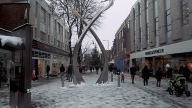 İngiltere, Northampton - 18 Ocak 2018: Kış, Amerika Birleşik Devletleri, Northampton, Northampton Abington sokakta