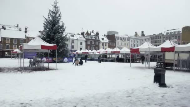 United Kingdom Northampton January 2018 Northampton Market Place Winter United — Stock Video