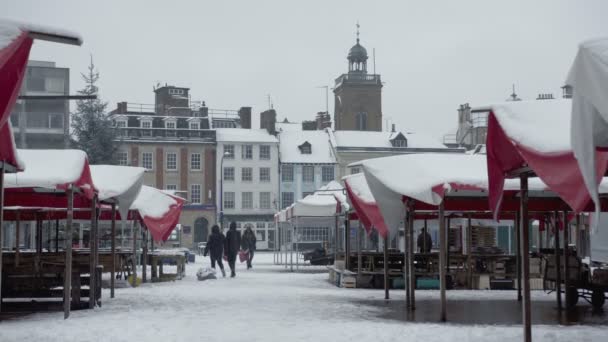 United Kingdom Northampton January 2018 Northampton Market Place Winter United — Stock Video