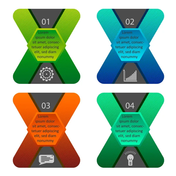 Vektör soyut Infographics koleksiyonu. 4soyut İnfografik öğesi.