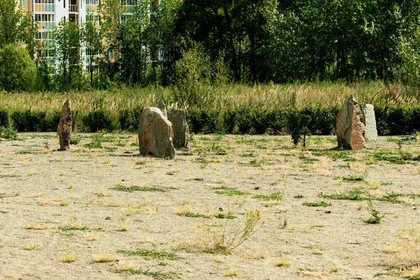 Pedras Altas Perto Umas Das Outras Foto Tirada Chelyabinsk Rússia — Fotografia de Stock