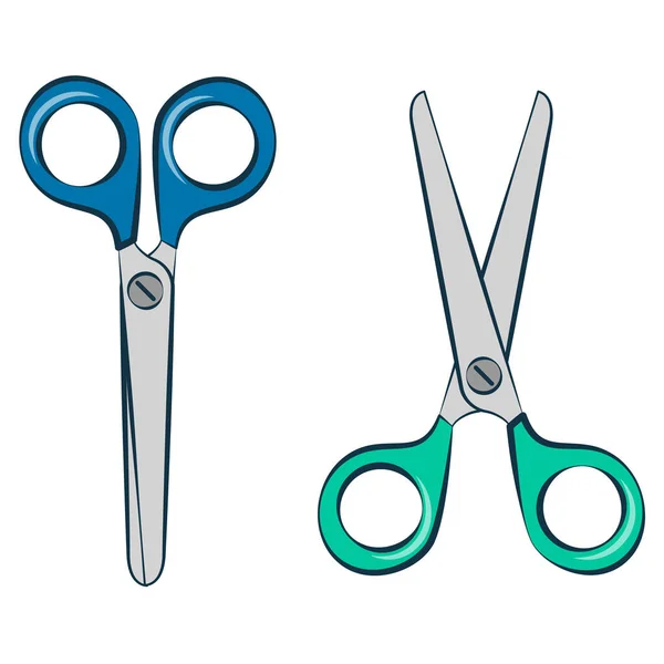 Scissors School Supplies Isolated Back School Theme Flat Vector Illustration — Stock Vector