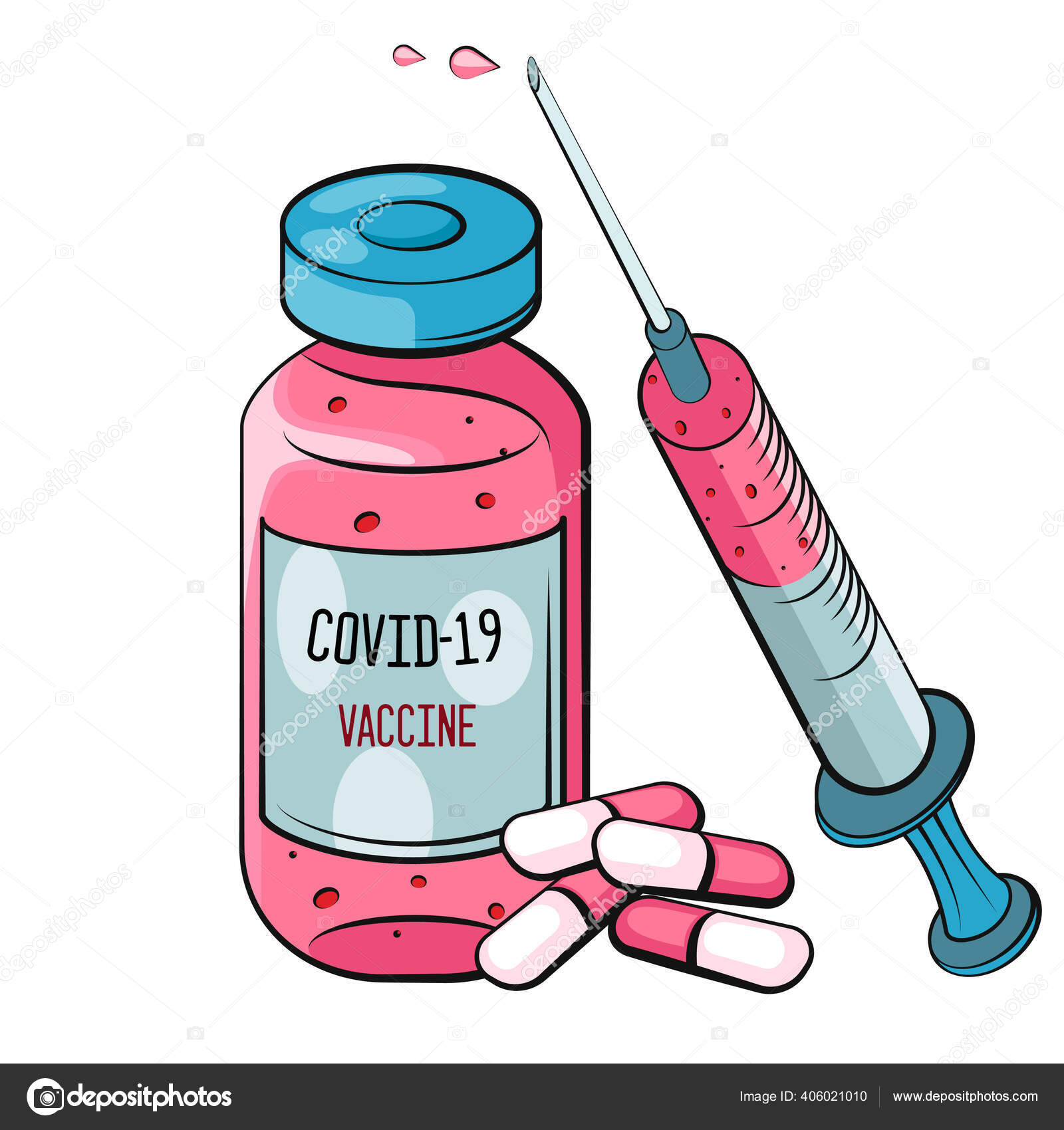 vaccine needle cartoon