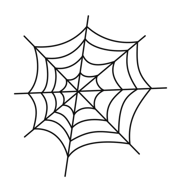Векторна Павутина Маленький Павук Білому Тлі Хеллоуїн Вечірка Векторний Дизайн — стоковий вектор
