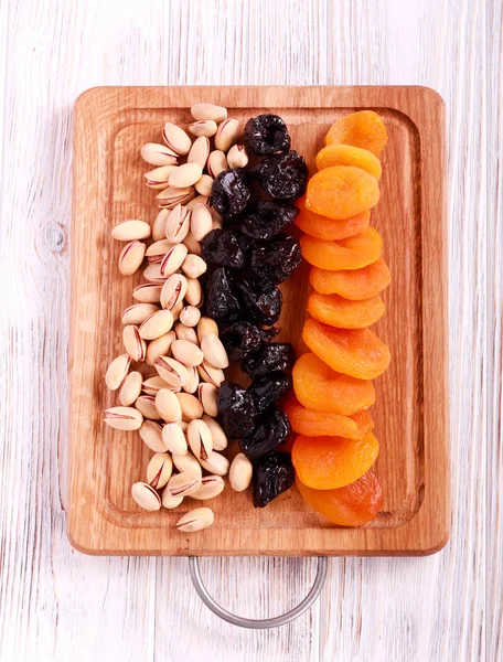 Variety Healthy Snacks Board Top View — Stock Photo, Image