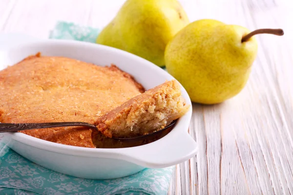 Pear Spicy Pudding Tin — Stock Photo, Image