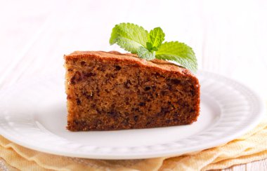 Seçici odak bir muz pasta dilimi