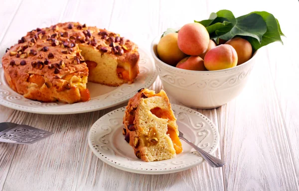 Torta Albiococche Apricot Cake Pistachio Nuts Topping — Stock Photo, Image