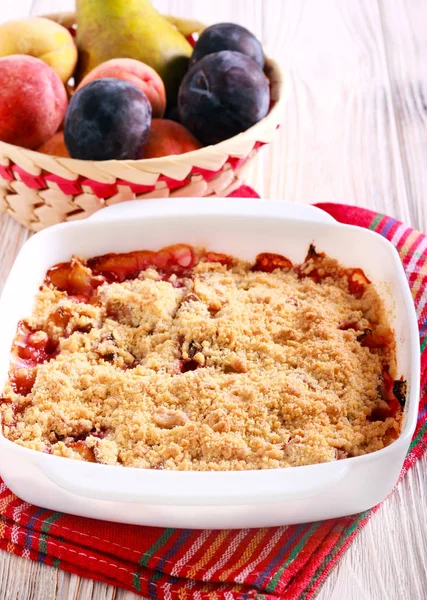 Fruit Berry Crumble Cake Baking Tin — Stok Foto