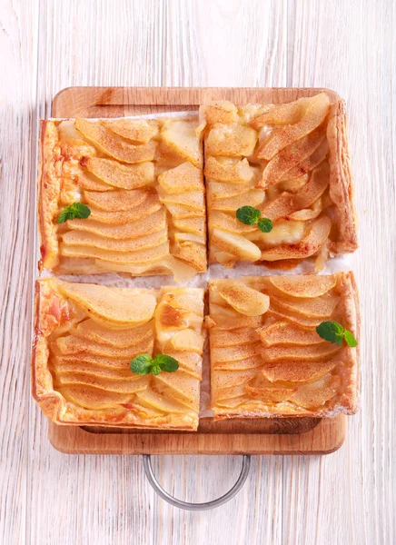 Spicy Pear Pastry Slices Wooden Board — Stock Photo, Image