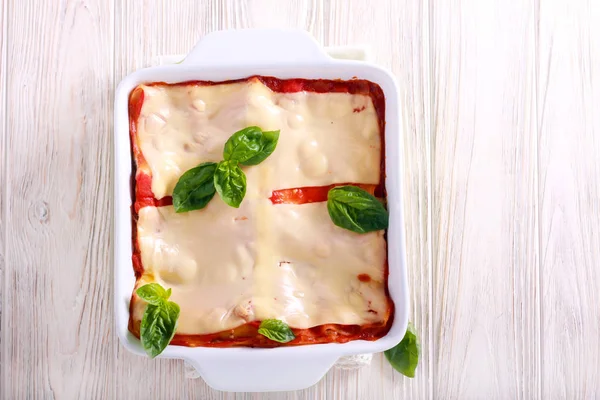 Lasagne Vegetariane Con Zucchine Melanzane Salsa Pomodoro Formaggio — Foto Stock