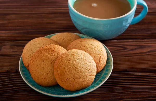 쿠키와 우유와 커피의 — 스톡 사진