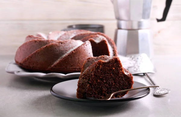 Mocha Rum Ring Cake Plate — Stock Photo, Image