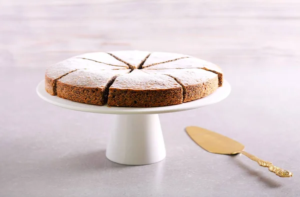 Maanzaad torte met poedersuiker — Stockfoto