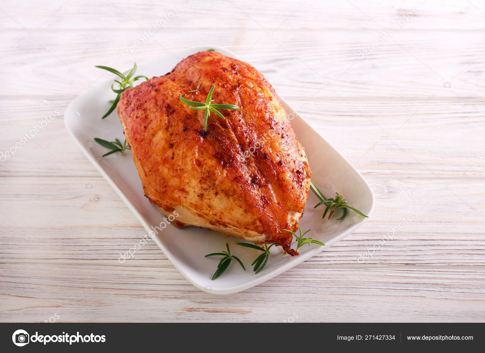 Chicken Breast Crown With Rosemary Stock Photo Image By C Manyakotic 271427334