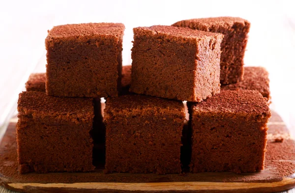 Barras de pastel de chocolate - brownies — Foto de Stock