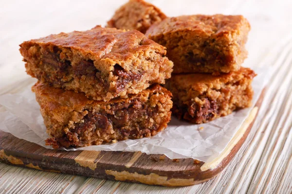 Vegan amandel boter havermout chocolade chip cookie — Stockfoto