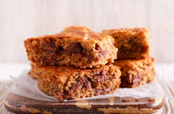 Vegan amandel boter havermout chocolade chip cookie — Stockfoto