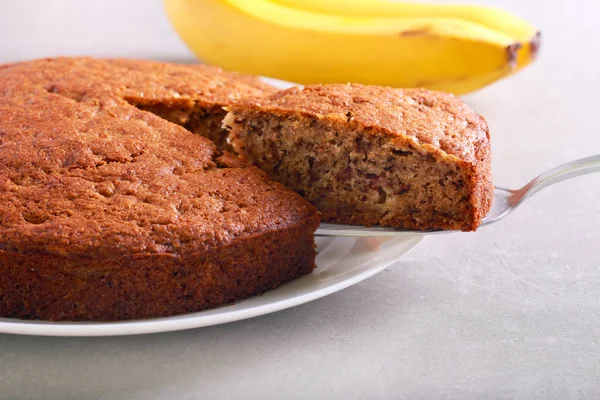 Pastel de plátano, en rodajas — Foto de Stock