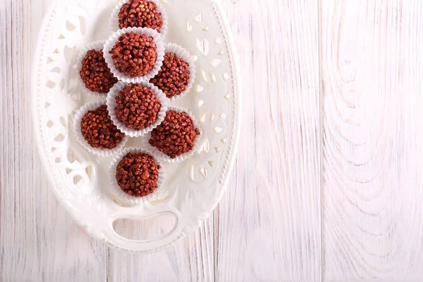 Homemade chocolate truffle candies — Stock Photo, Image