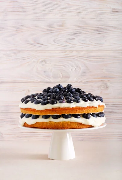 Blueberry en Cream vulling sandwich cake — Stockfoto