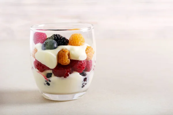 Mix berries and cream dessert