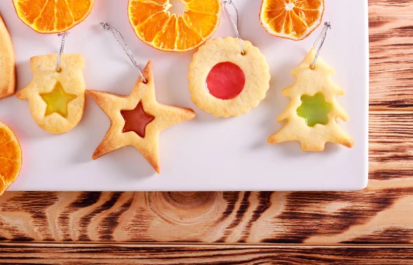 Witraże świąteczne ciasteczka — Zdjęcie stockowe