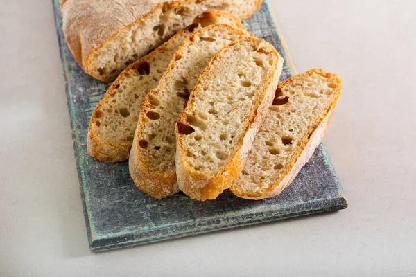 Pane Integrale Appena Sfornato Affettato Bordo — Foto Stock