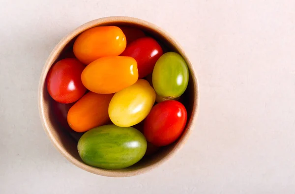 Arco Íris Colorido Mini Tomates Vista Superior — Fotografia de Stock