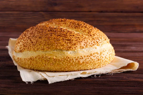Sezamový Bílý Chléb Koulouri Kyperský Chléb — Stock fotografie