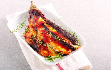 Domates soslu mozarella soslu patlıcan.