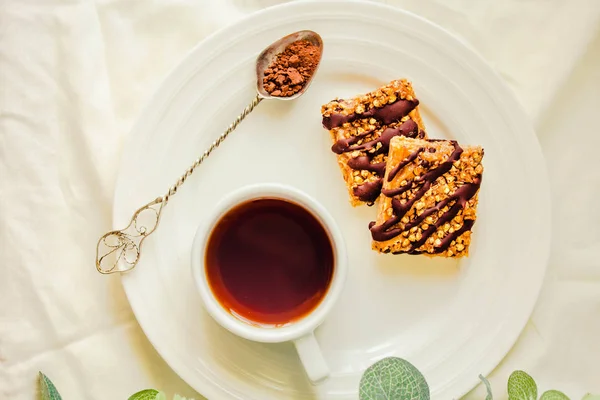 Müsliriegel Kuchen, gesunde hausgemachte Snacks, Superfood-Riegel mit — Stockfoto