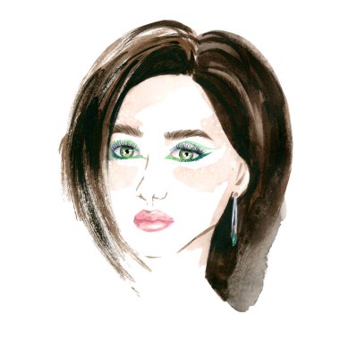 suluboya makyaj ve dolgun dudaklı moda portresi