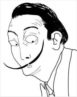 Salvador Dali cartoon vector illustration clipart