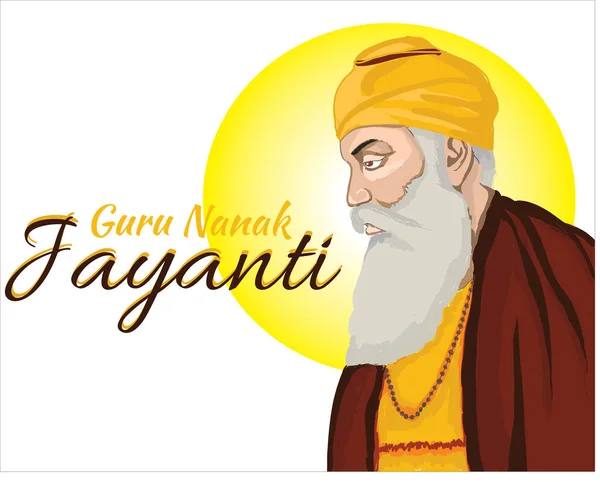 Guru Nanak Jayanti Illustration Happy Gurpurab Festival Sikh Firande Bakgrund — Stock vektor
