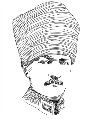 Mustafa Kemal Atatrk 'ın satırla çekilmiş resmi