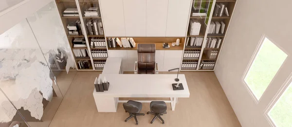Working room.Office furniture.Modern style.3d rendering