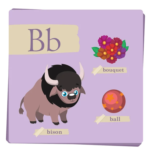 Buntes Alphabet für Kinder - Buchstabe b — Stockillustration Buntes Alphabet Für Kinder Buchstabe — Stockvektor
