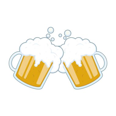 İki bardak bira çizimi