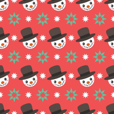 Sevimli kardan adam yüz ile Seamless modeli arka plan