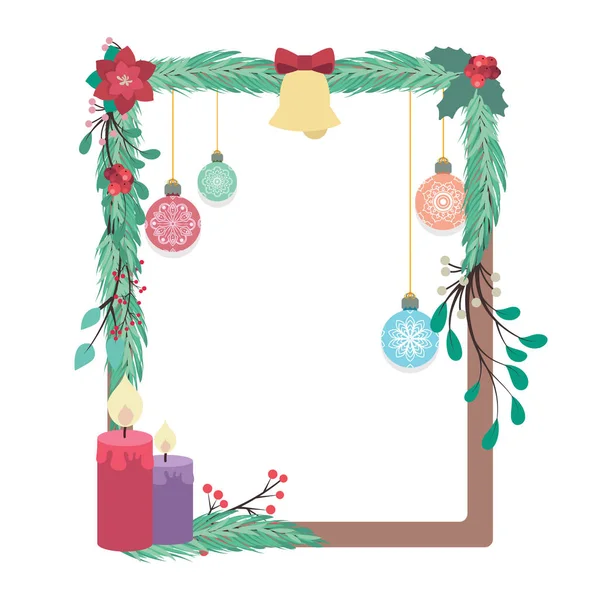 Charmant Cadre Décoratif Noël — Image vectorielle