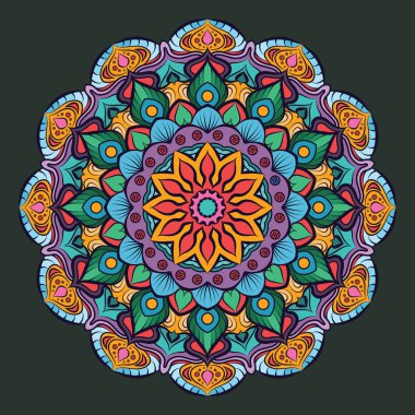 Renkli karmaşık mandala desen