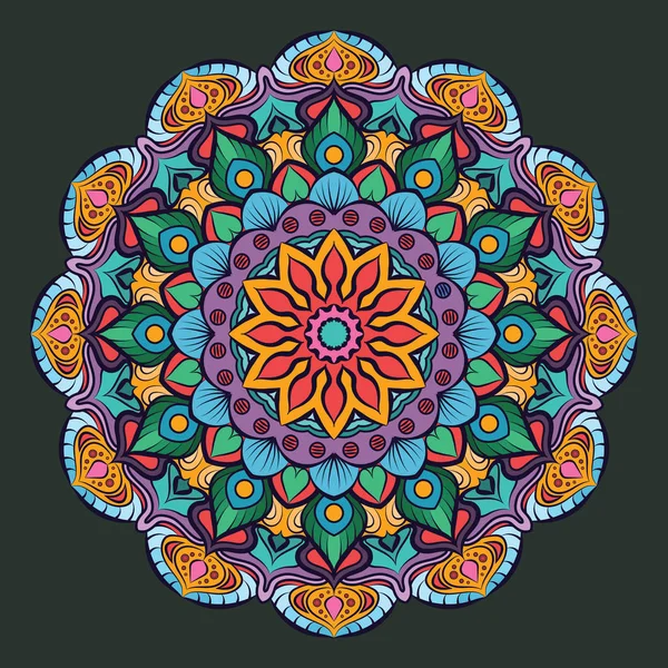 Modèle Mandala Complexe Coloré — Image vectorielle