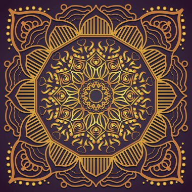Altın süs mandala deseni