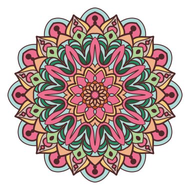 Sıcak renklerile renkli mandala deisgn