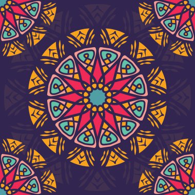 Boho tarzı mandala ile dikişsiz desen arka plan