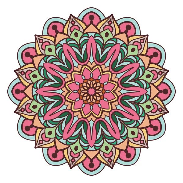 Mandala coloré deisgn avec des couleurs chaudes — Image vectorielle