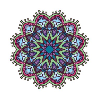 Koyu renklerle renkli mandala desen tasarımı